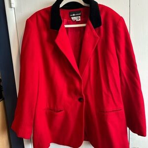 Sag Harbor Red Blazer with Black Collar